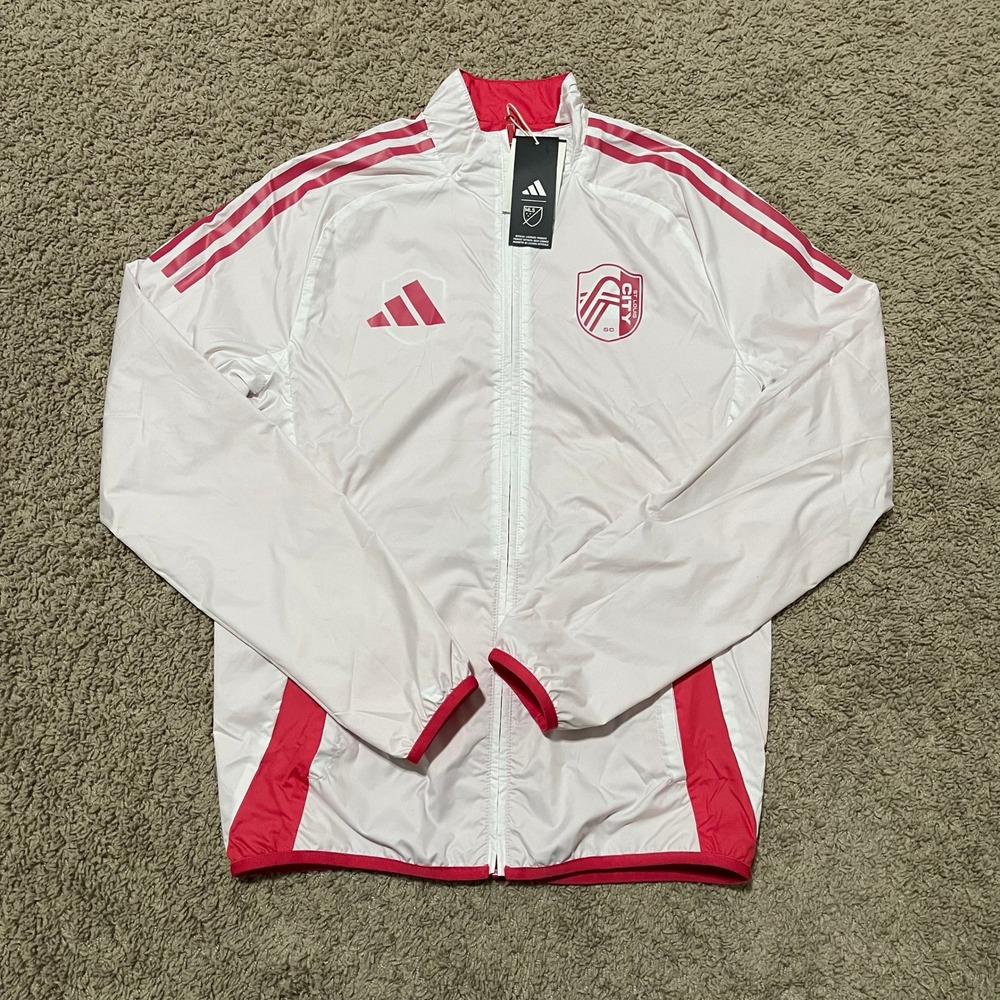 St Louis City SC Anthem Jacket Mens XS City Red Adidas‎ Reversible Full Zip MLS - Picture 4 of 13